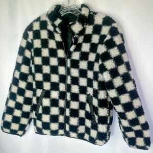 *Vans Checkerboard Zip Up Jacket Size M